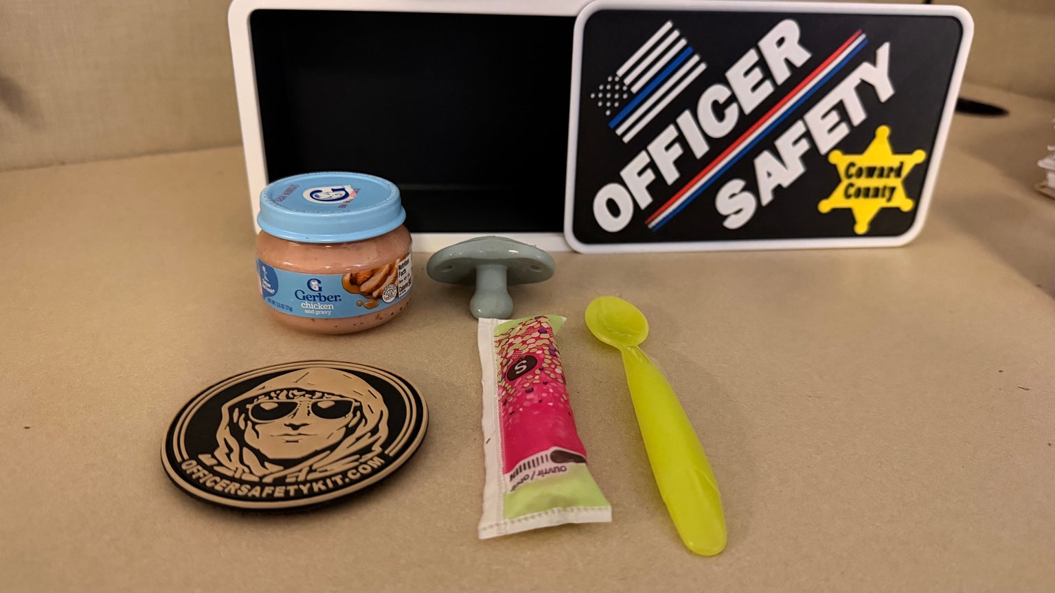 Officer Safety Kit contents and patch